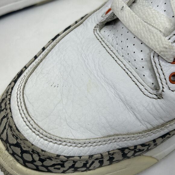 Nike Air Jordan 3 Retro Knicks Men's Size 10.5 136064-148 Sneaker White Orange - Picture 9 of 16